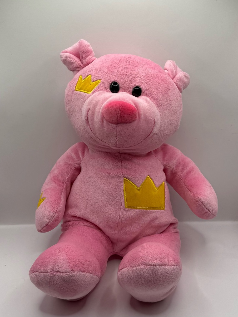 Commonwealth Princess Pink Bear Stuffed Animal with Crown Embroidery
